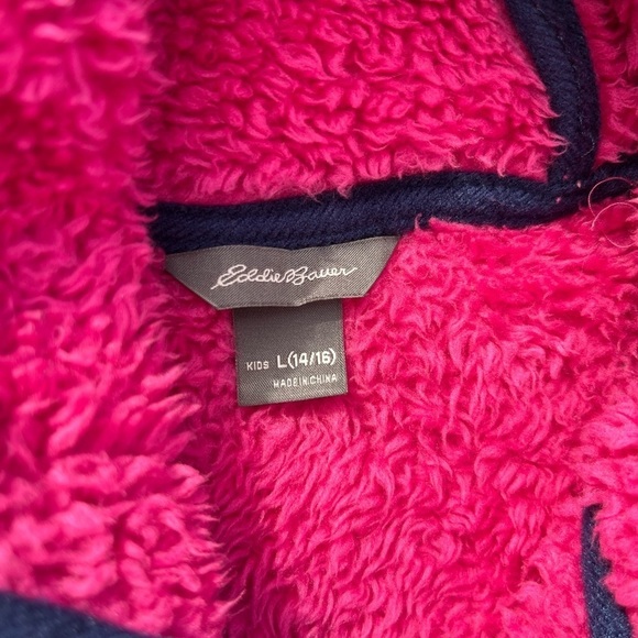 Girl's Eddie Bauer Jacket Multicolor Fleece Full-Zip L Outdoor Colorblock Snow - Picture 2 of 13